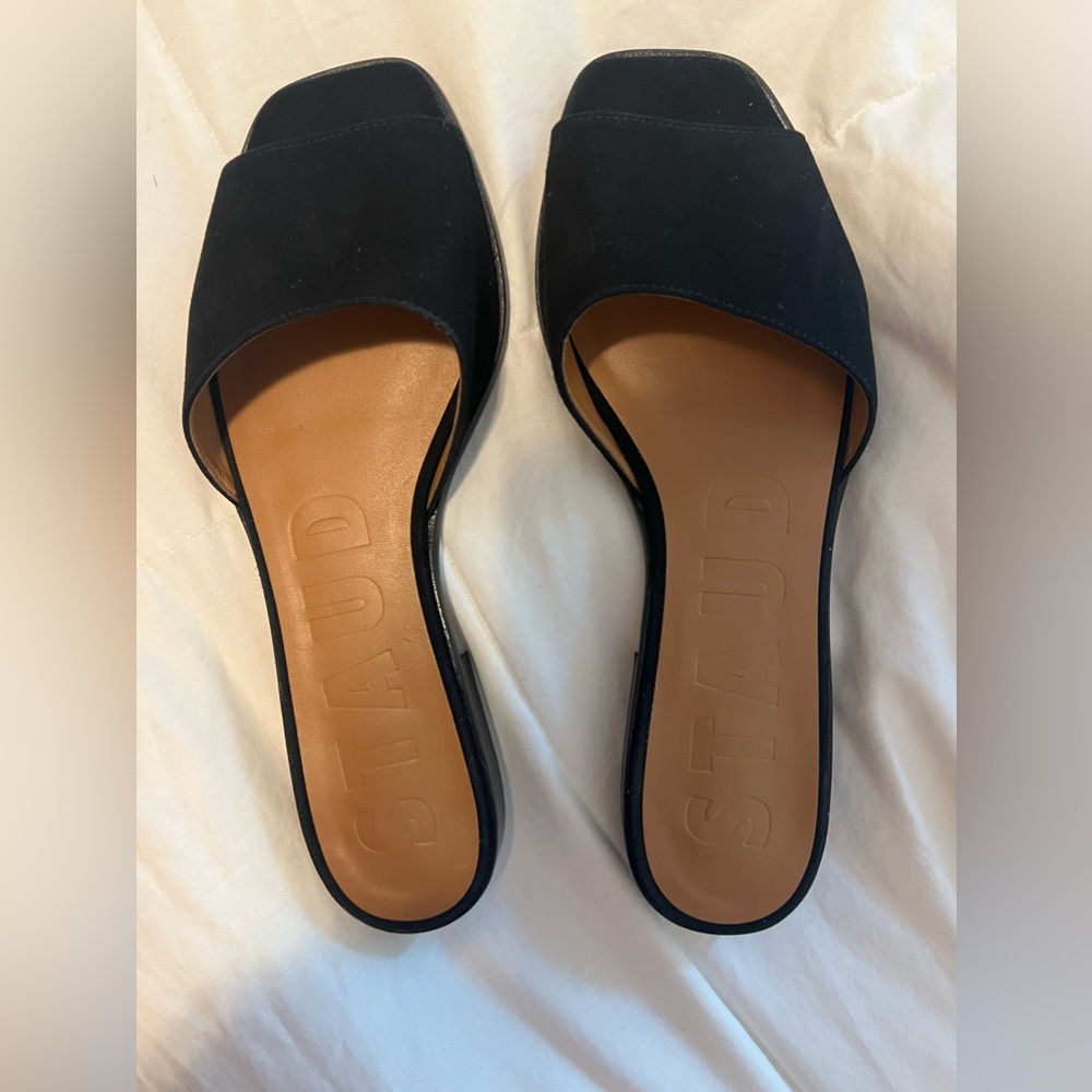 STAUD brand new black suede flats